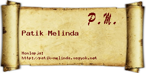 Patik Melinda névjegykártya